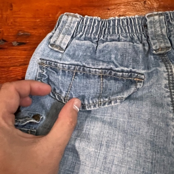 Catimini denim shorts boy size 4 longer length plaid lining - Picture 4 of 7